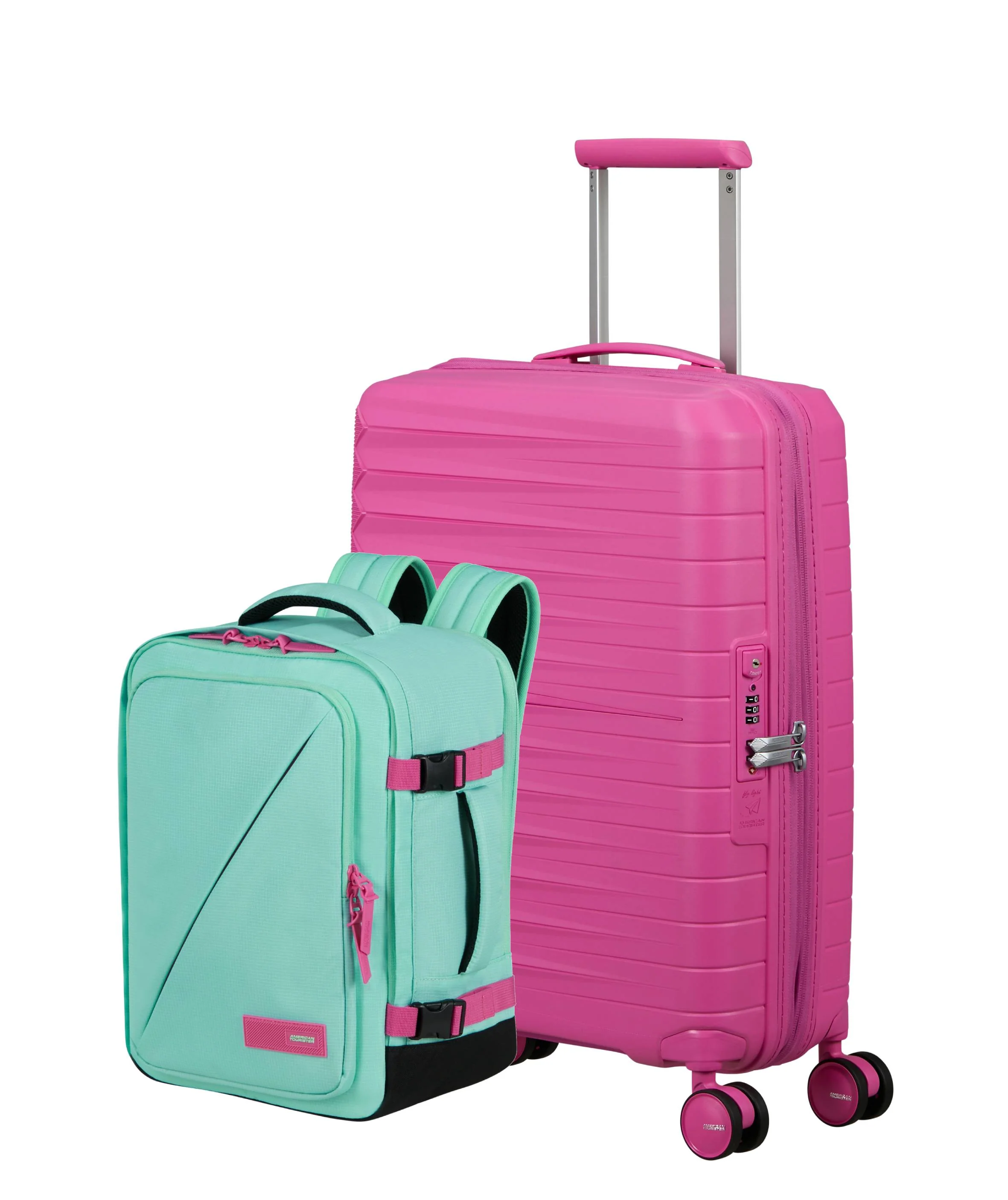 Pack maleta de cabina FASTFORWARD + mochila de viaje TAKE2CABIN MS de AMERICAN TOURISTER