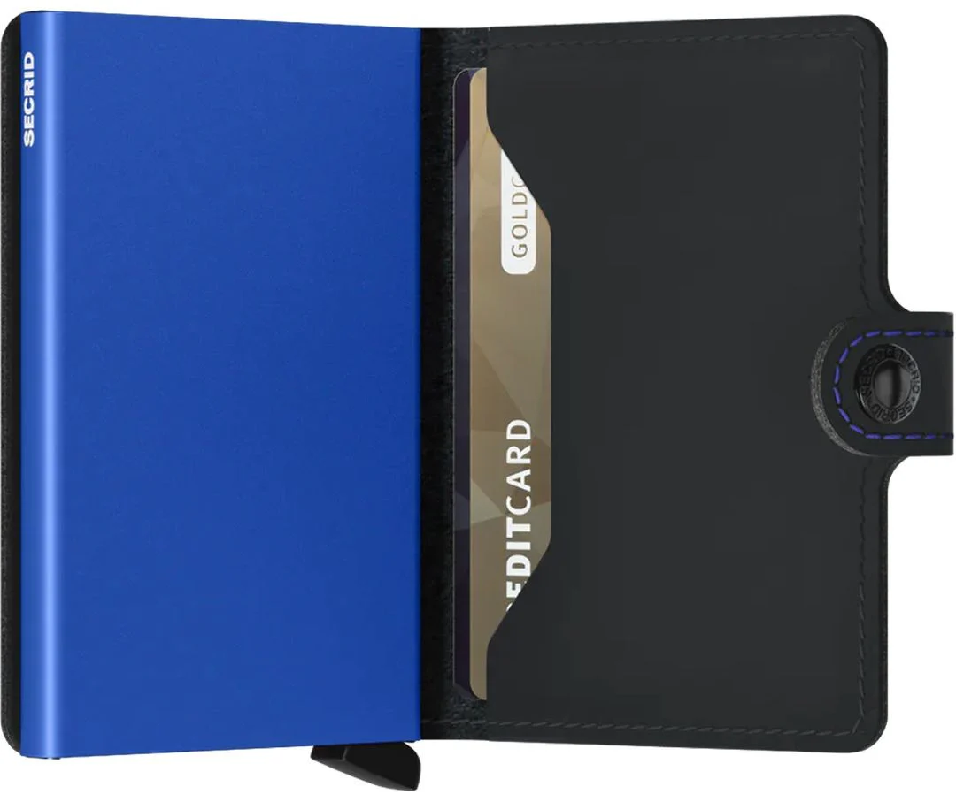 Secrid MiniWallet Matte Black & Blue - Image 2