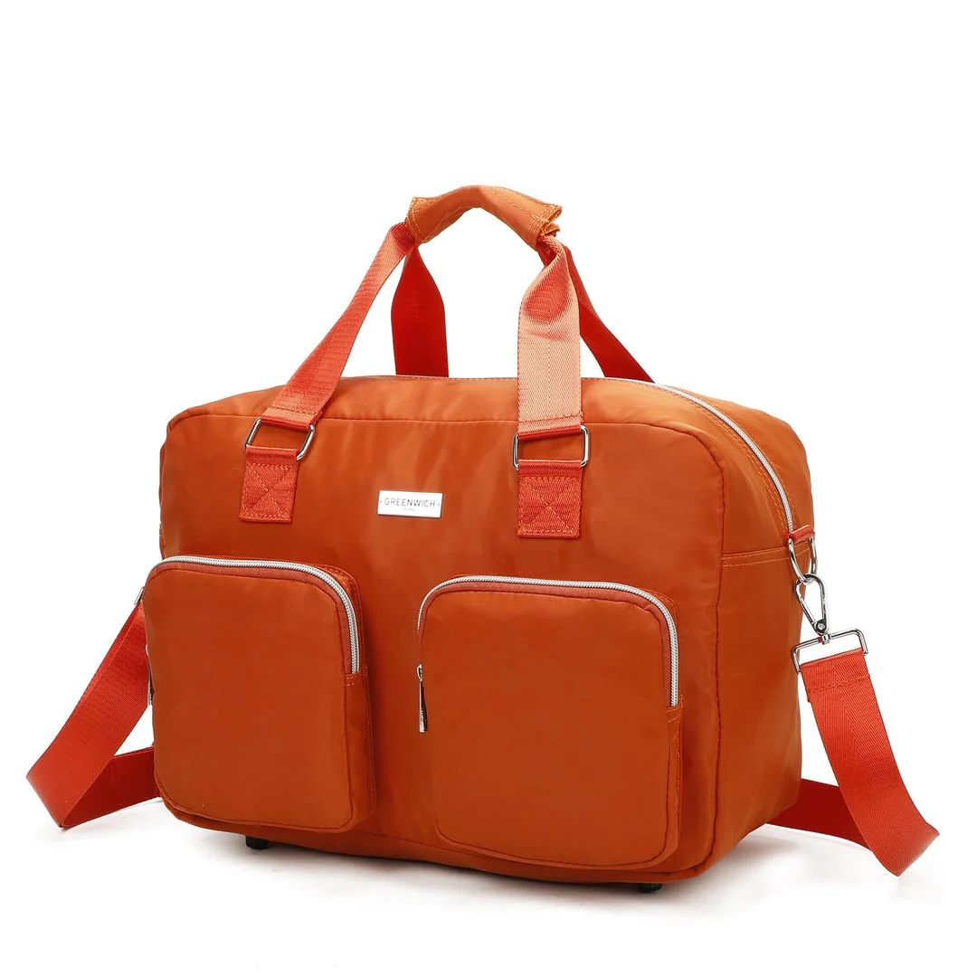 SET DE GREENWICH MALETA DE CABINA EXTENSIBLE BUDAPEST Y BOLSA DE VIAJE BUFON Naranja - Image 3