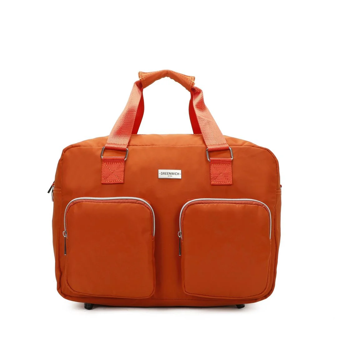 SET DE GREENWICH MALETA DE CABINA EXTENSIBLE BUDAPEST Y BOLSA DE VIAJE BUFON Naranja - Image 4