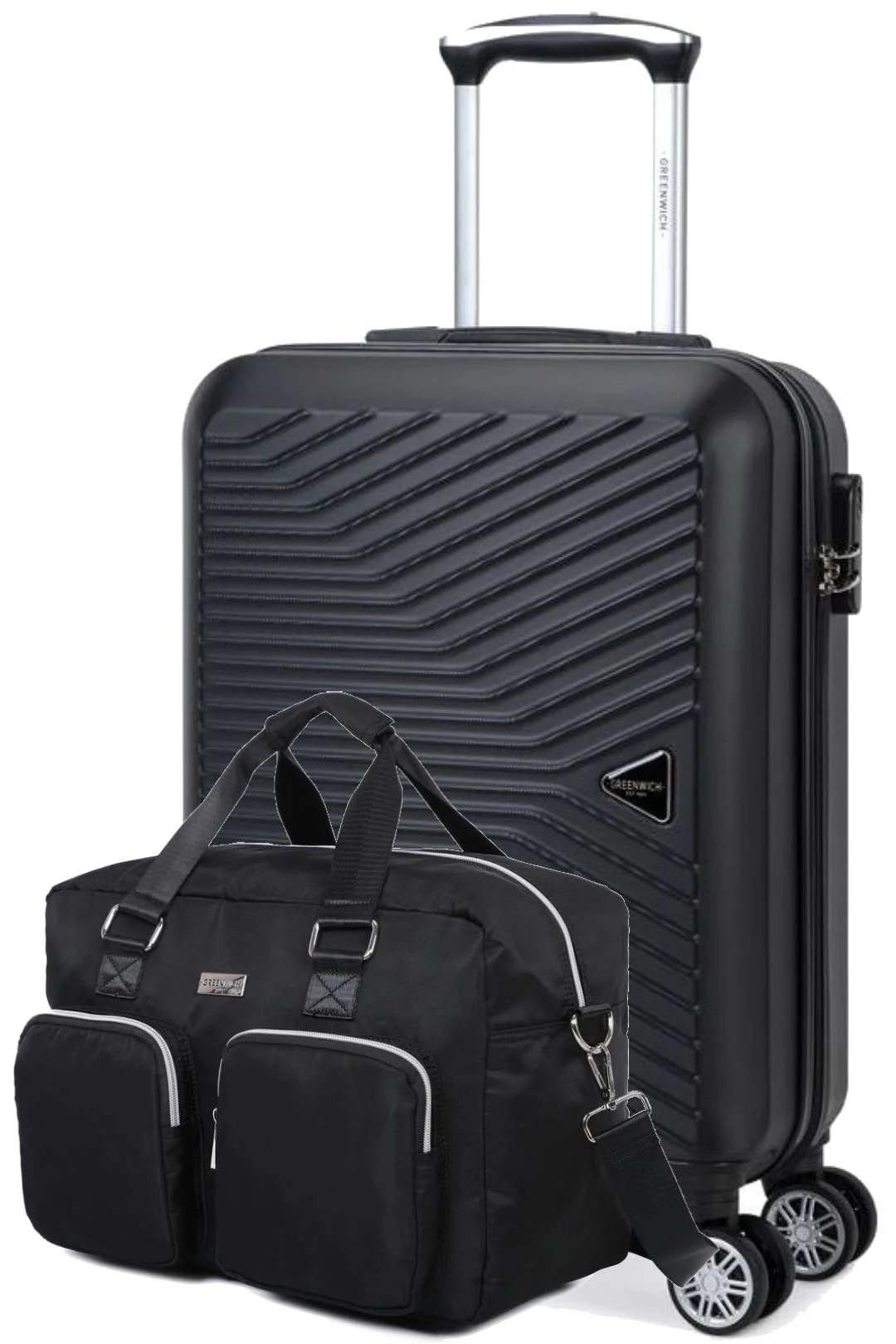 SET DE GREENWICH MALETA DE CABINA NAIROBI Y BOLSA DE VIAJE BUFON Negro - Image 9