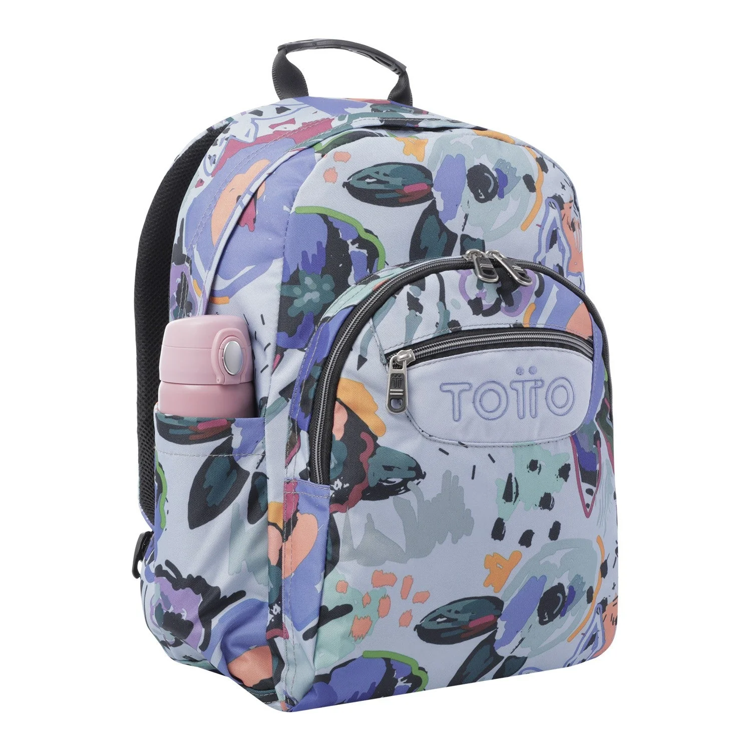 TOTTO Mochila escolar - Acuareles - 4H1 Lienzo Floral - Image 6