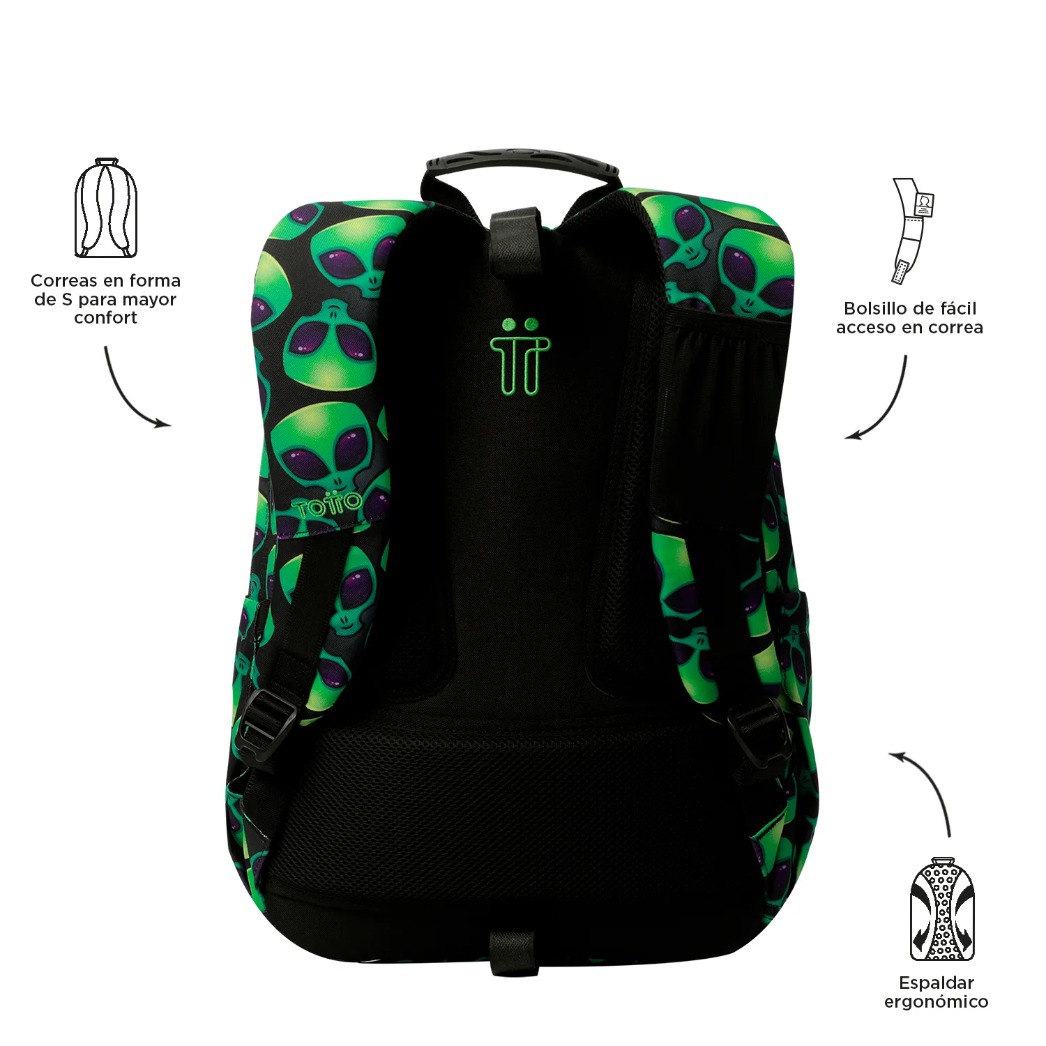 TOTTO Mochila escolar adaptable a carro Ali 6DS - Acuareles - Image 3