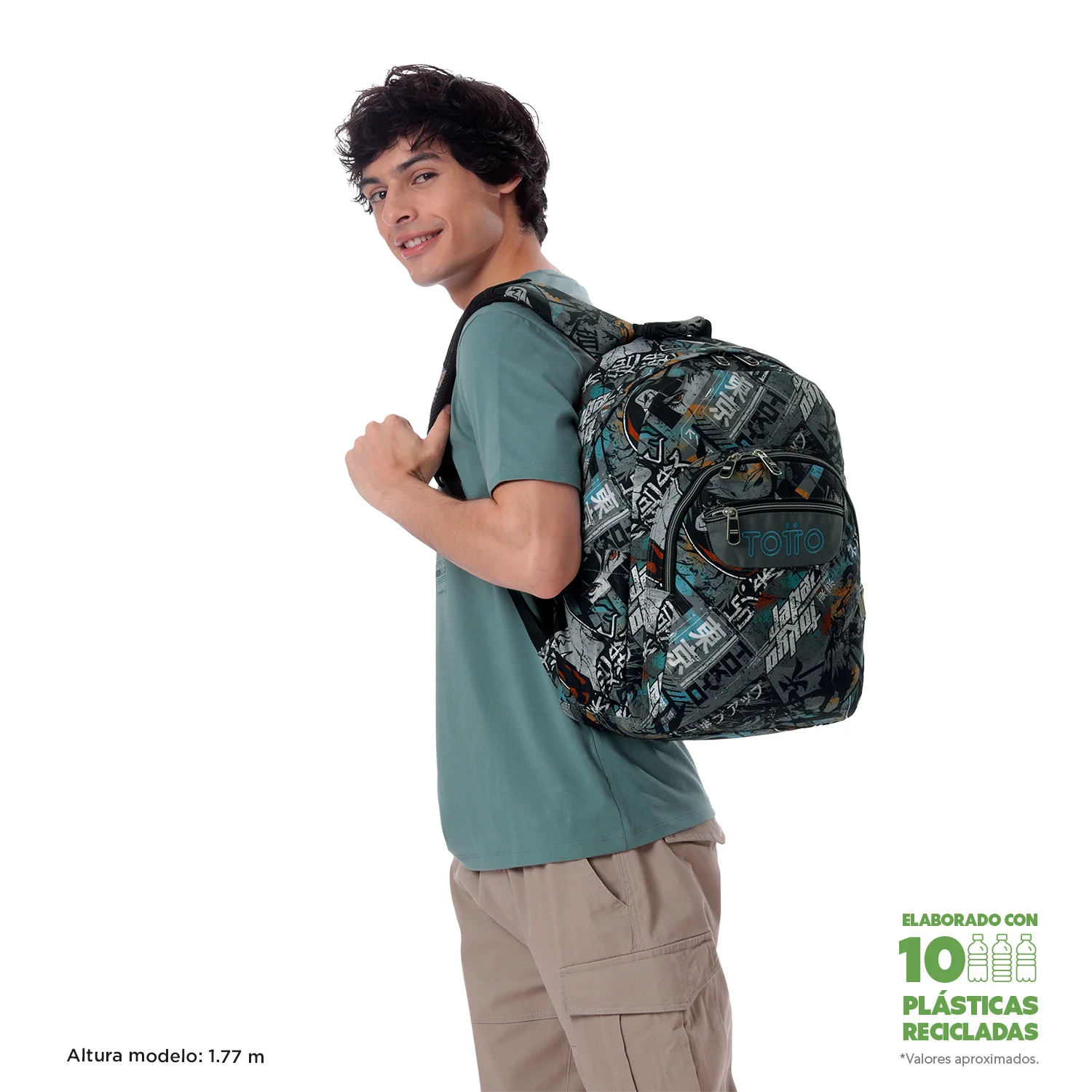 TOTTO Mochila escolar adaptable a carro Okubo 7YL - Acuareles - Image 6