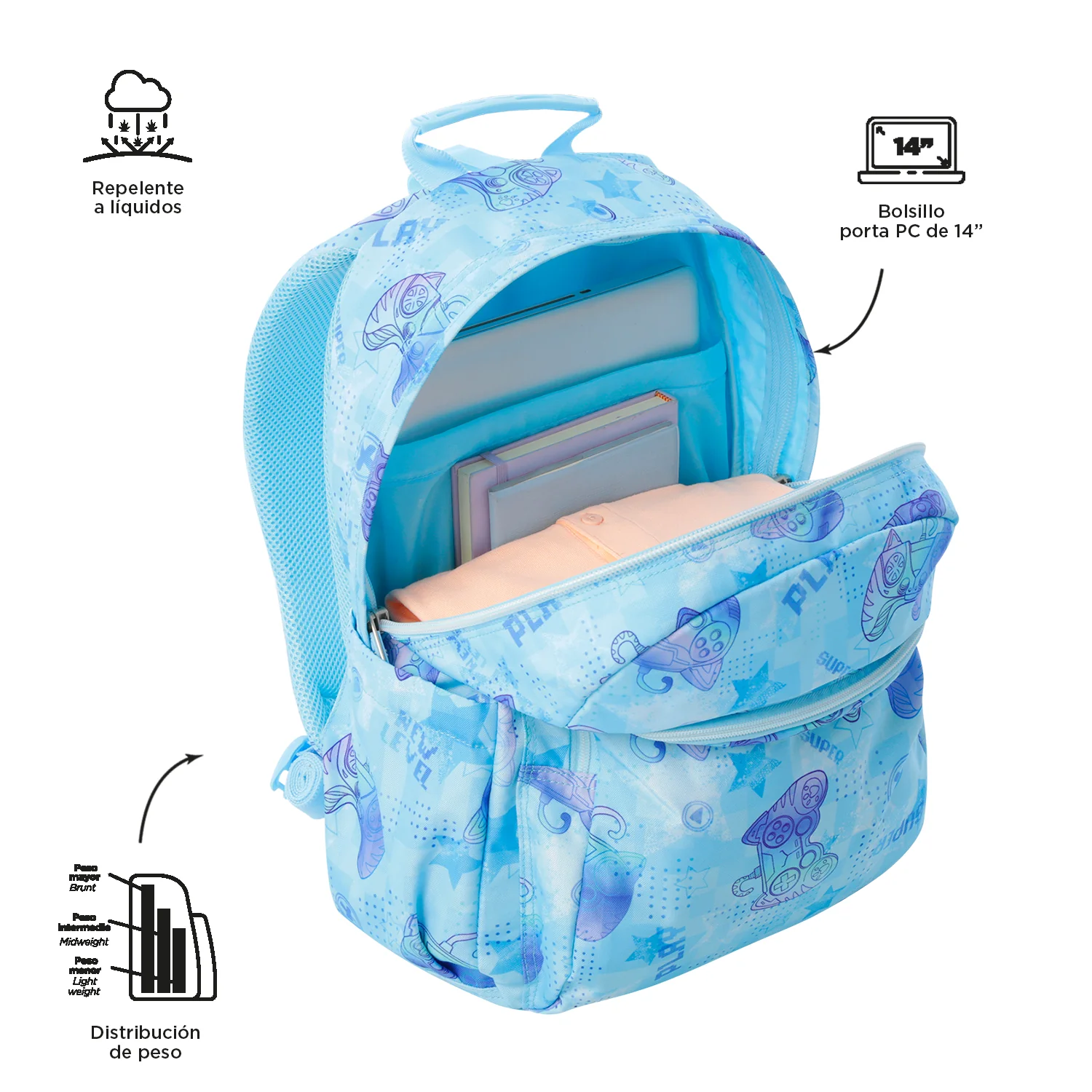TOTTO Mochila escolar adaptable a carro Polar 1FY- Acuareles - Image 3
