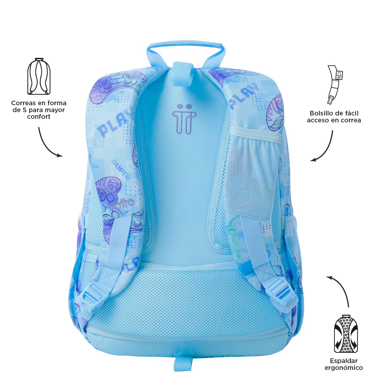 TOTTO Mochila escolar adaptable a carro Polar 1FY- Acuareles - Image 4