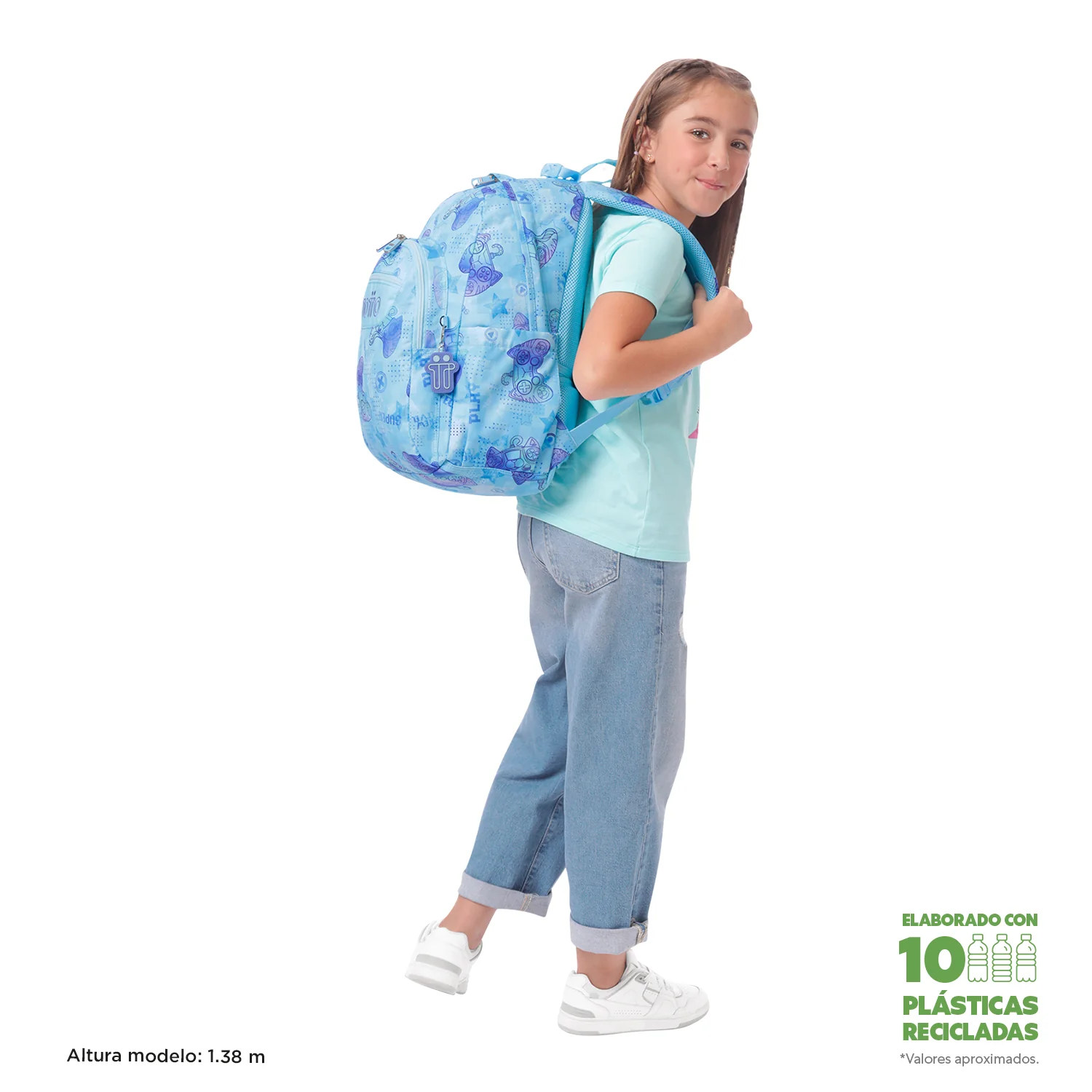 TOTTO Mochila escolar adaptable a carro Polar 1FY- Acuareles - Image 6