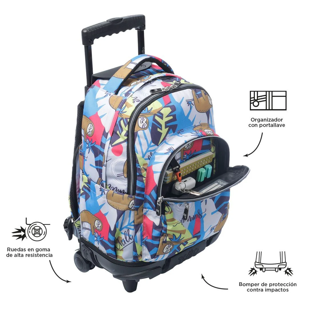 TOTTO Mochila escolar con ruedas – Renglones - 6YB multicolor Lazel - Image 3