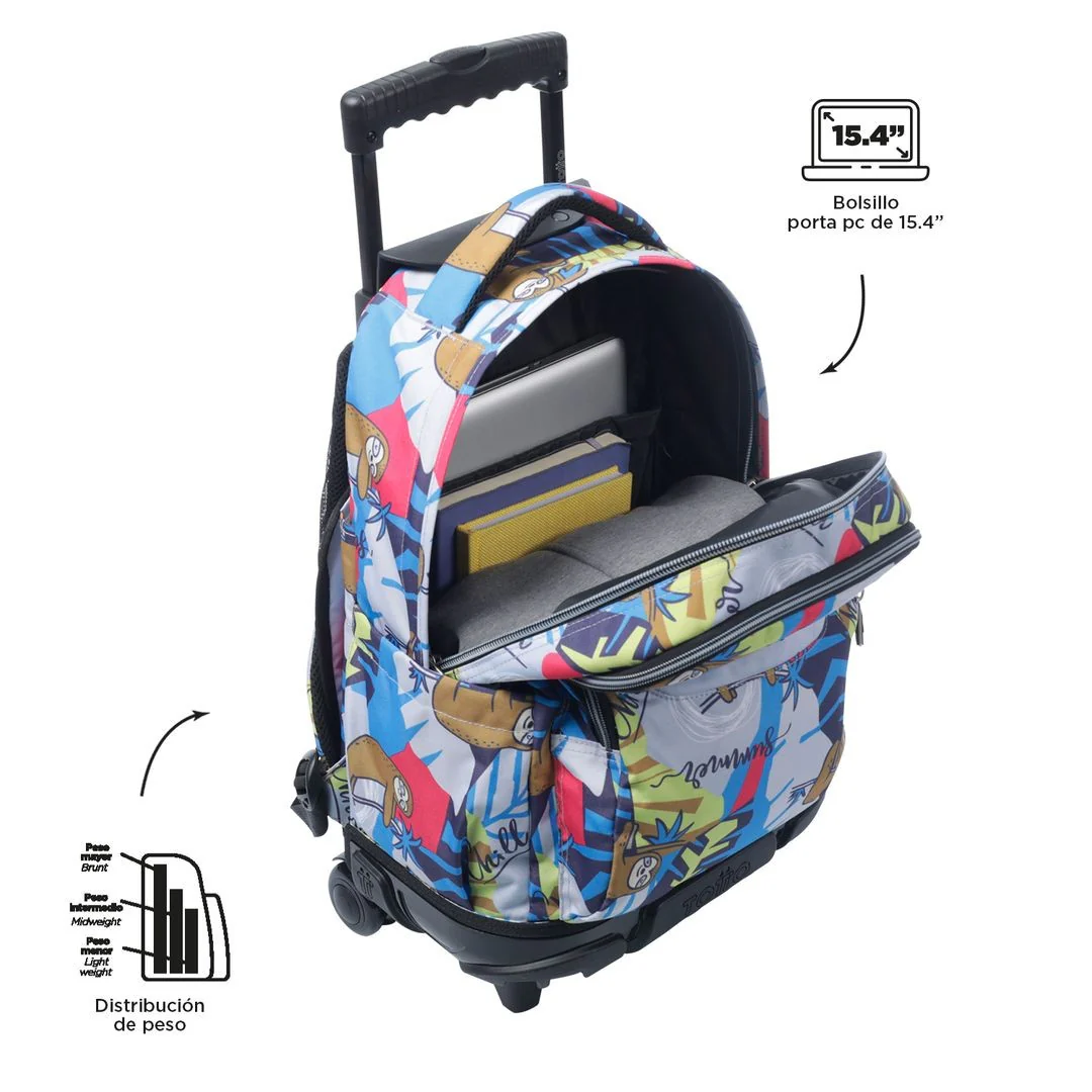 TOTTO Mochila escolar con ruedas – Renglones - 6YB multicolor Lazel - Image 4