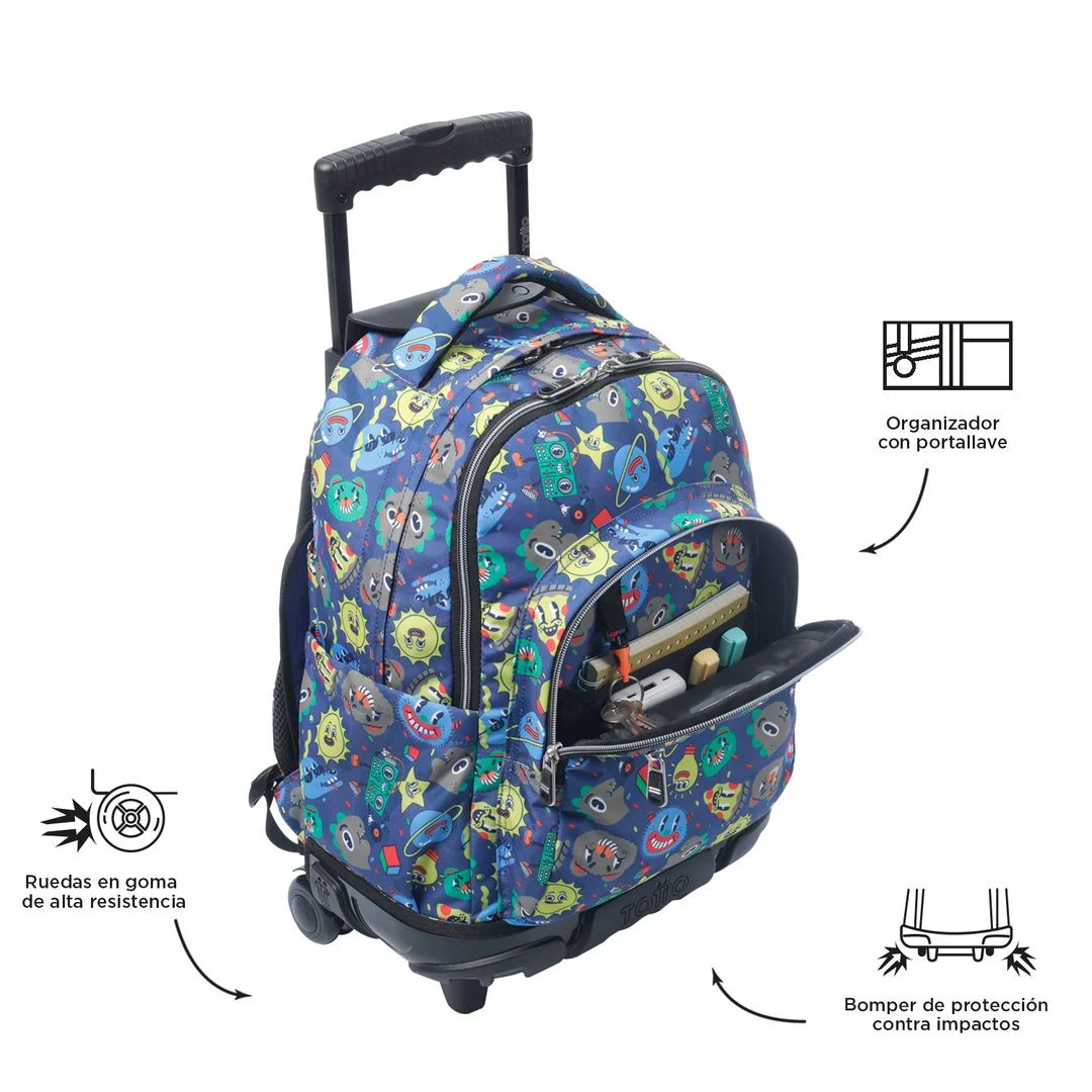 TOTTO Mochila escolar con ruedas – Renglones - 8JZ  Tello - Image 4