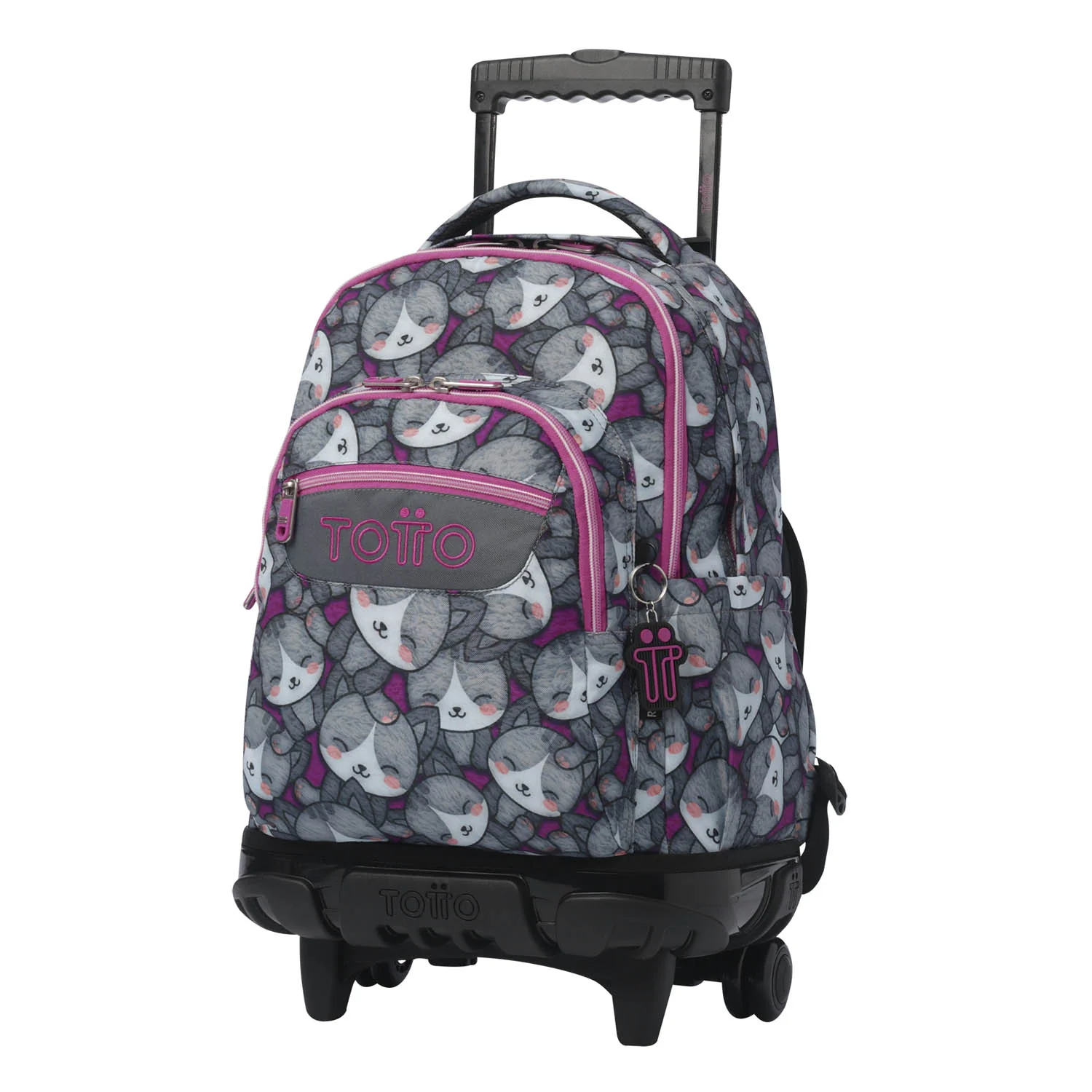 TOTTO Mochila escolar con ruedas Renglones + Estuche Tablero - 7YI Kitten Rose - Image 2