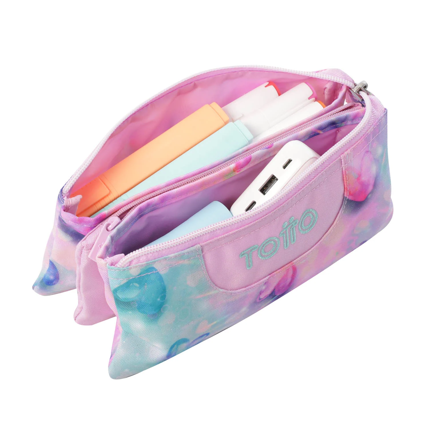 TOTTO Mochila escolar con ruedas Renglones + Estuche Tablero - 1KB Shiny Heart - Image 11