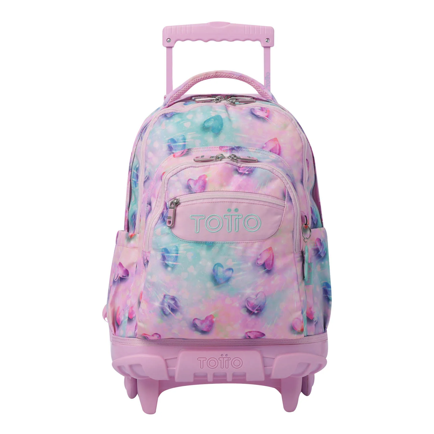 TOTTO Mochila escolar con ruedas Renglones + Estuche Tablero - 1KB Shiny Heart - Image 2