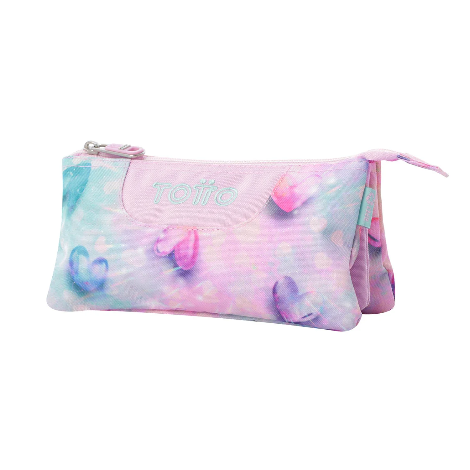 TOTTO Mochila escolar con ruedas Renglones + Estuche Tablero - 1KB Shiny Heart - Image 5