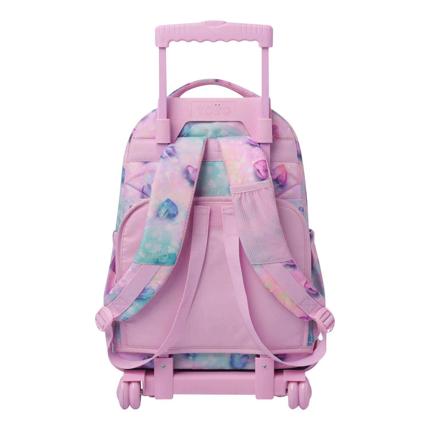 TOTTO Mochila escolar con ruedas Renglones + Estuche Tablero - 1KB Shiny Heart - Image 6