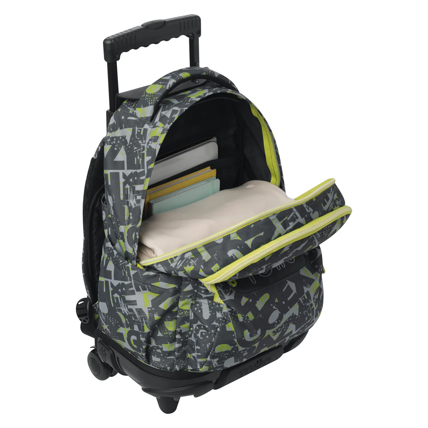 TOTTO Mochila escolar con ruedas Renglones + Estuche Tablero - 7YJ Texgrunge - Image 6