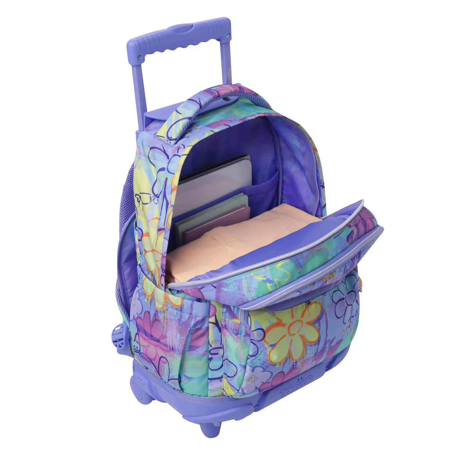 TOTTO Mochila escolar con ruedas Renglones + Estuche Tablero - 5Q8 Grafily - Image 10