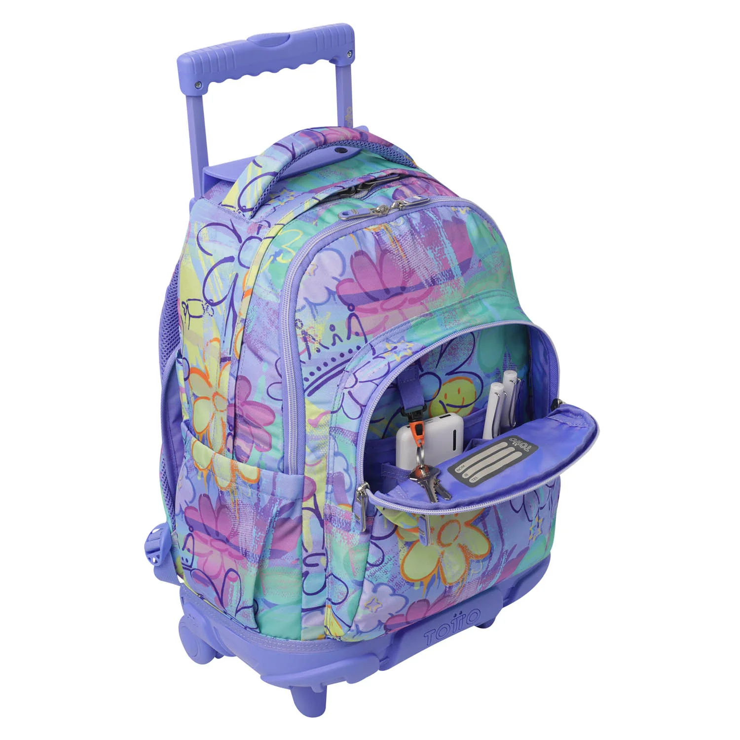 TOTTO Mochila escolar con ruedas Renglones + Estuche Tablero - 5Q8 Grafily - Image 9