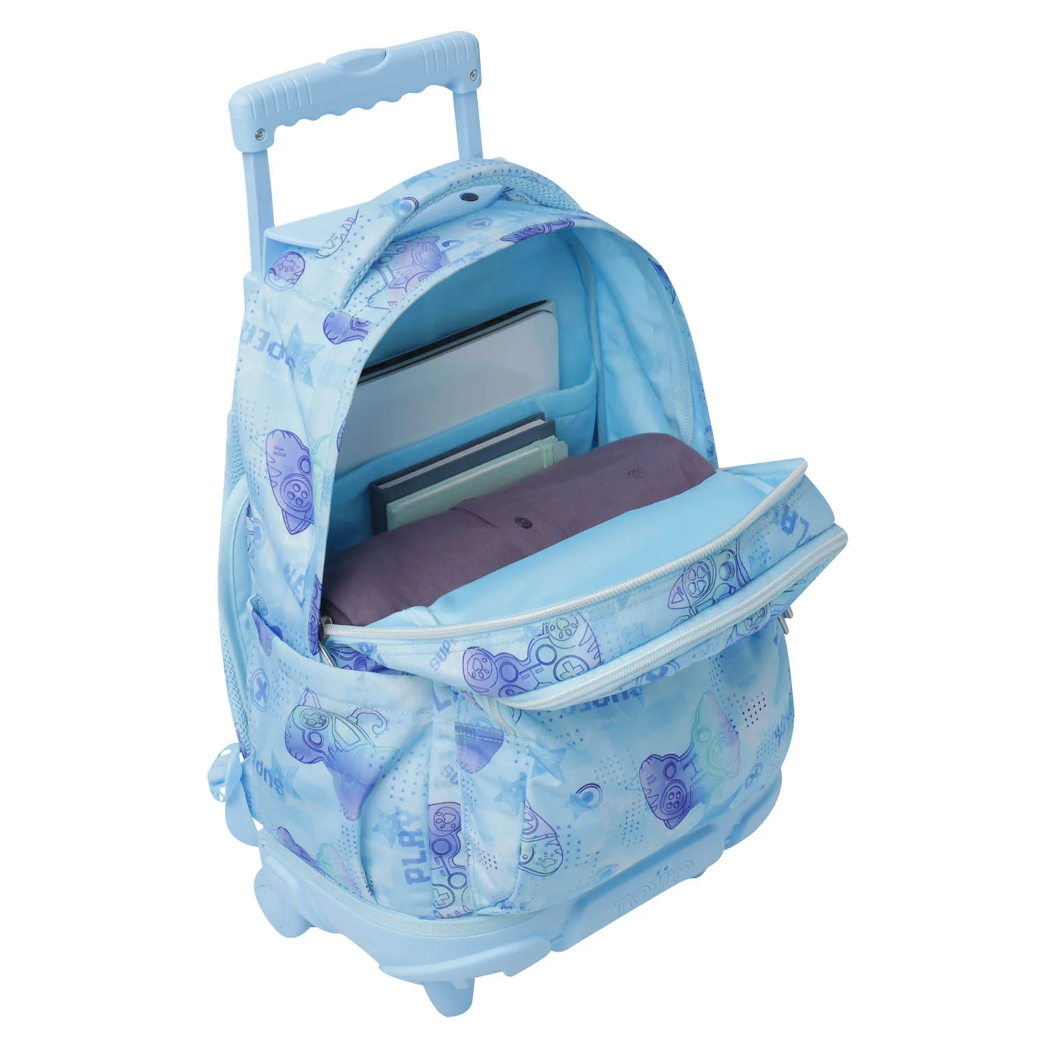 TOTTO Mochila escolar con ruedas Renglones + Estuche Tablero -  1FY Polar - Image 10