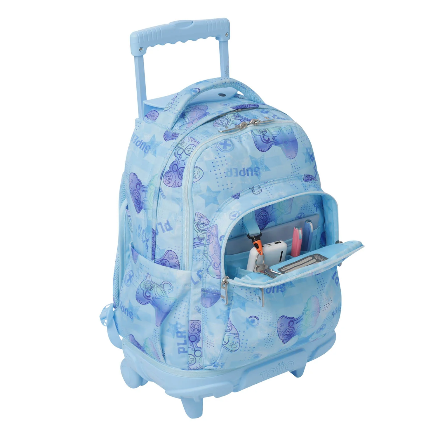 TOTTO Mochila escolar con ruedas Renglones + Estuche Tablero -  1FY Polar - Image 9