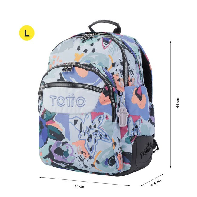 TOTTO Mochila escolar - Crayoles- 4H1- Lienzo Floral - Image 2