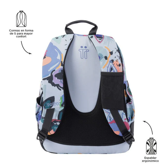 TOTTO Mochila escolar - Crayoles- 4H1- Lienzo Floral - Image 4