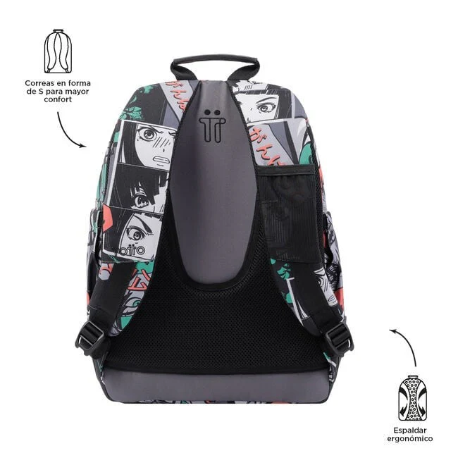 TOTTO Mochila escolar - Crayoles- 4YN- Estampado manga - Image 4