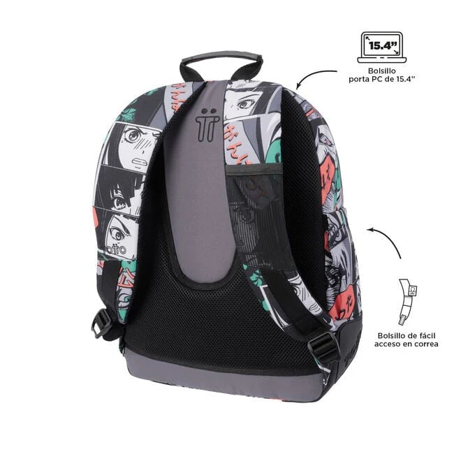 TOTTO Mochila escolar - Crayoles- 4YN- Estampado manga - Image 5