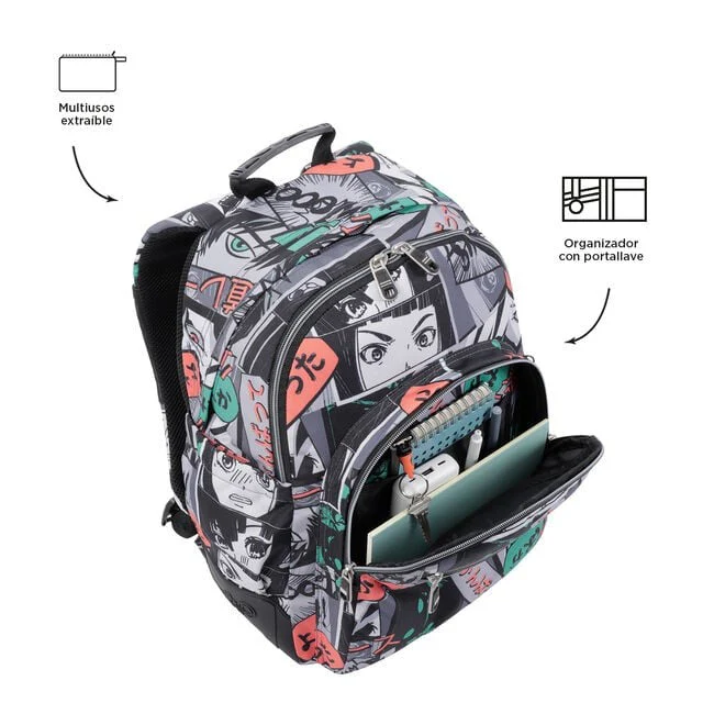 TOTTO Mochila escolar - Crayoles- 4YN- Estampado manga - Image 6