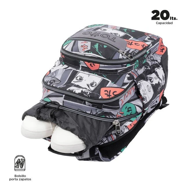 TOTTO Mochila escolar - Crayoles- 4YN- Estampado manga - Image 7