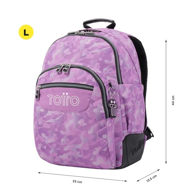 TOTTO Mochila escolar - Crayoles- 9I8- Camuflaje Rosa - Image 3