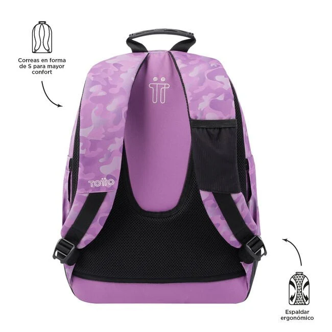 TOTTO Mochila escolar - Crayoles- 9I8- Camuflaje Rosa - Image 4