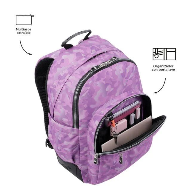 TOTTO Mochila escolar - Crayoles- 9I8- Camuflaje Rosa - Image 5