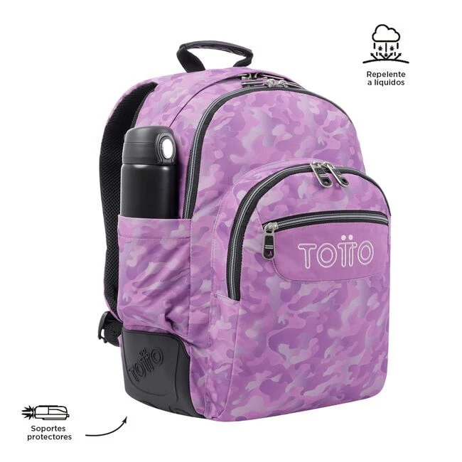 TOTTO Mochila escolar - Crayoles- 9I8- Camuflaje Rosa - Image 7