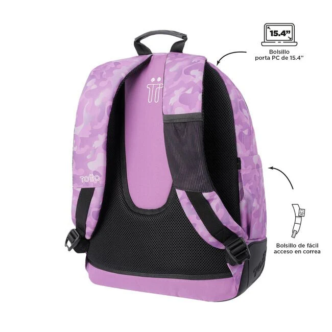 TOTTO Mochila escolar - Crayoles- 9I8- Camuflaje Rosa - Image 8